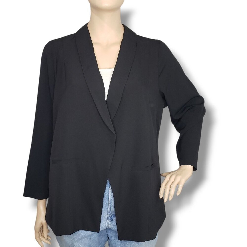 Torrid Parker Studio Crepe Blazer‎ Womens 3X Black Jacket Collared